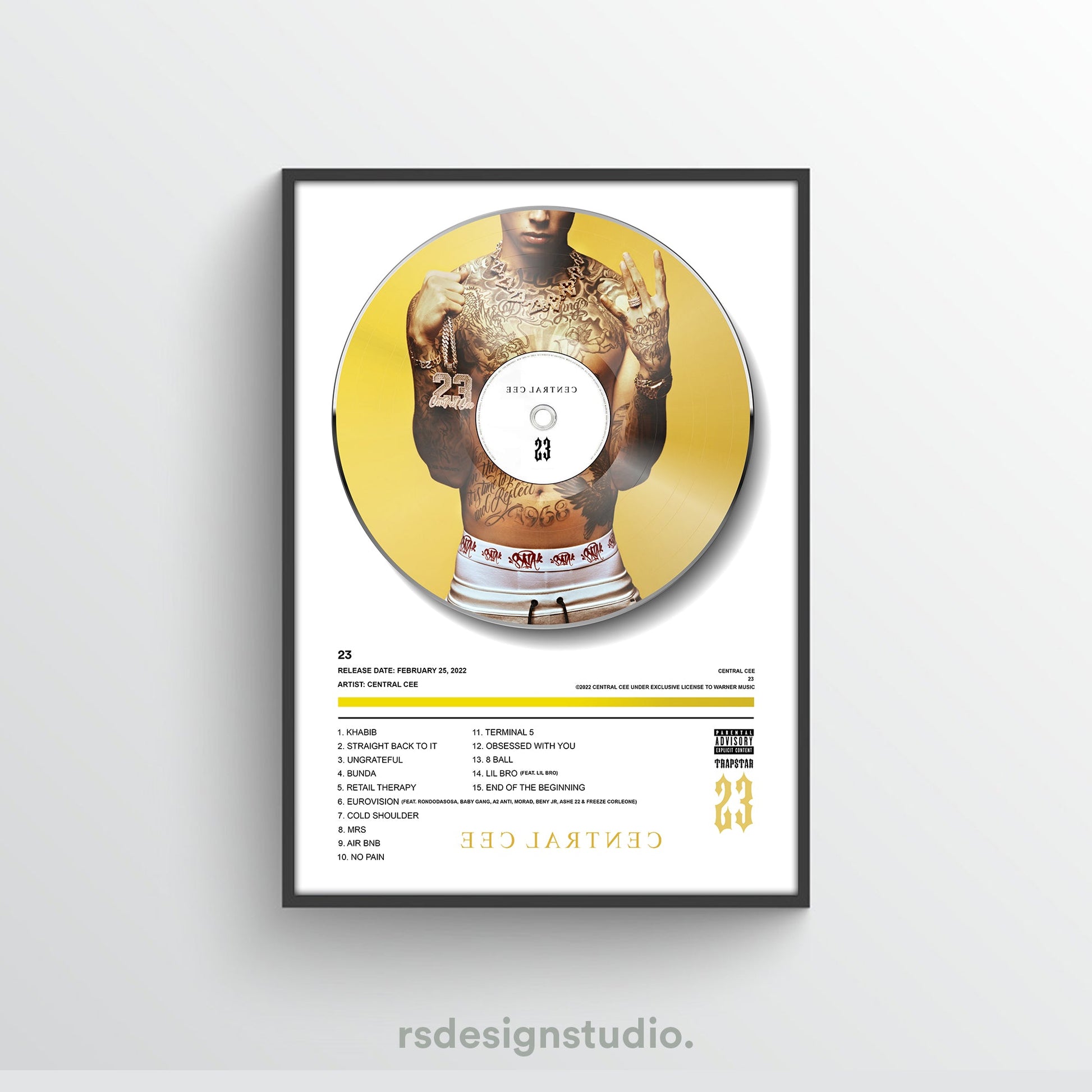 Central Cee 23 Vinyl Poster - rsdesignstudio