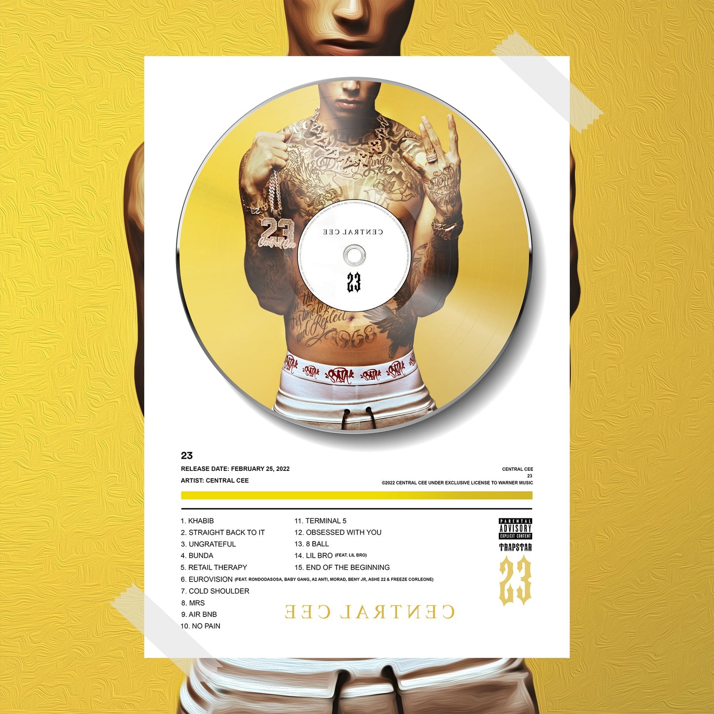 Central Cee 23 Vinyl Poster - rsdesignstudio