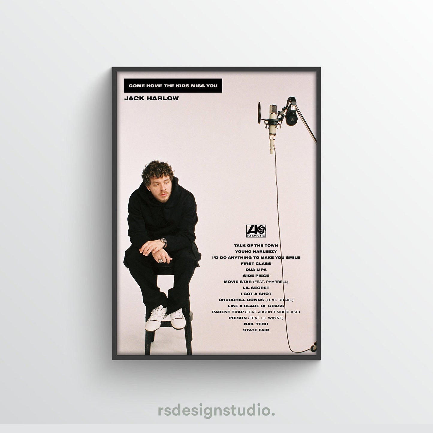 Jack Harlow Come Home The Kids Miss You Tracklist Poster - rsdesignstudio