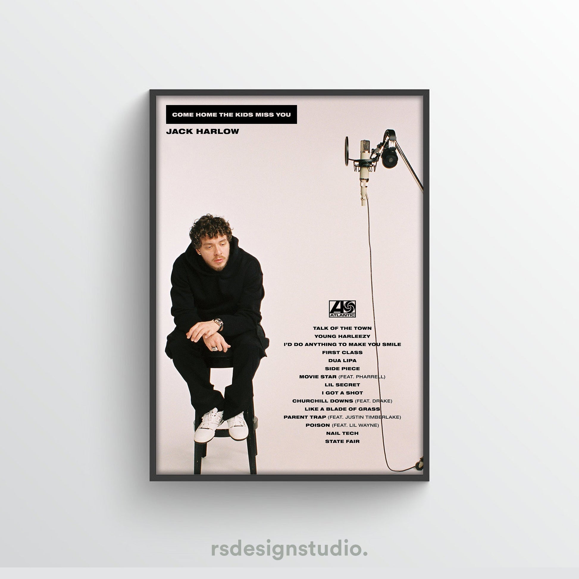 Jack Harlow Come Home The Kids Miss You Tracklist Poster - rsdesignstudio