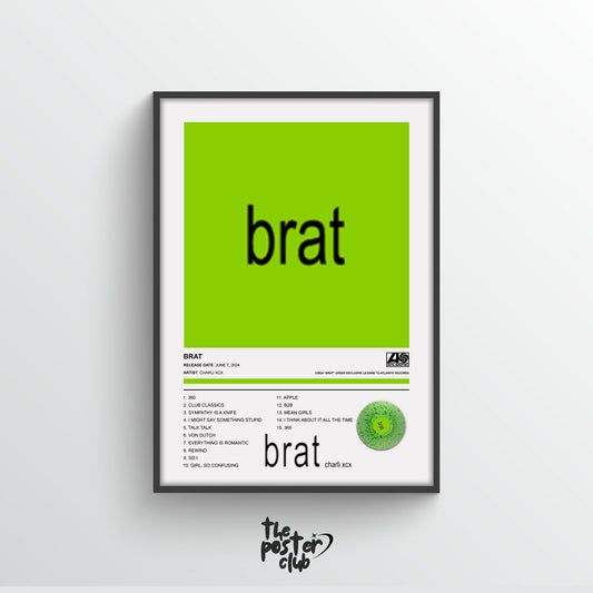 Charli xcx BRAT Album Poster