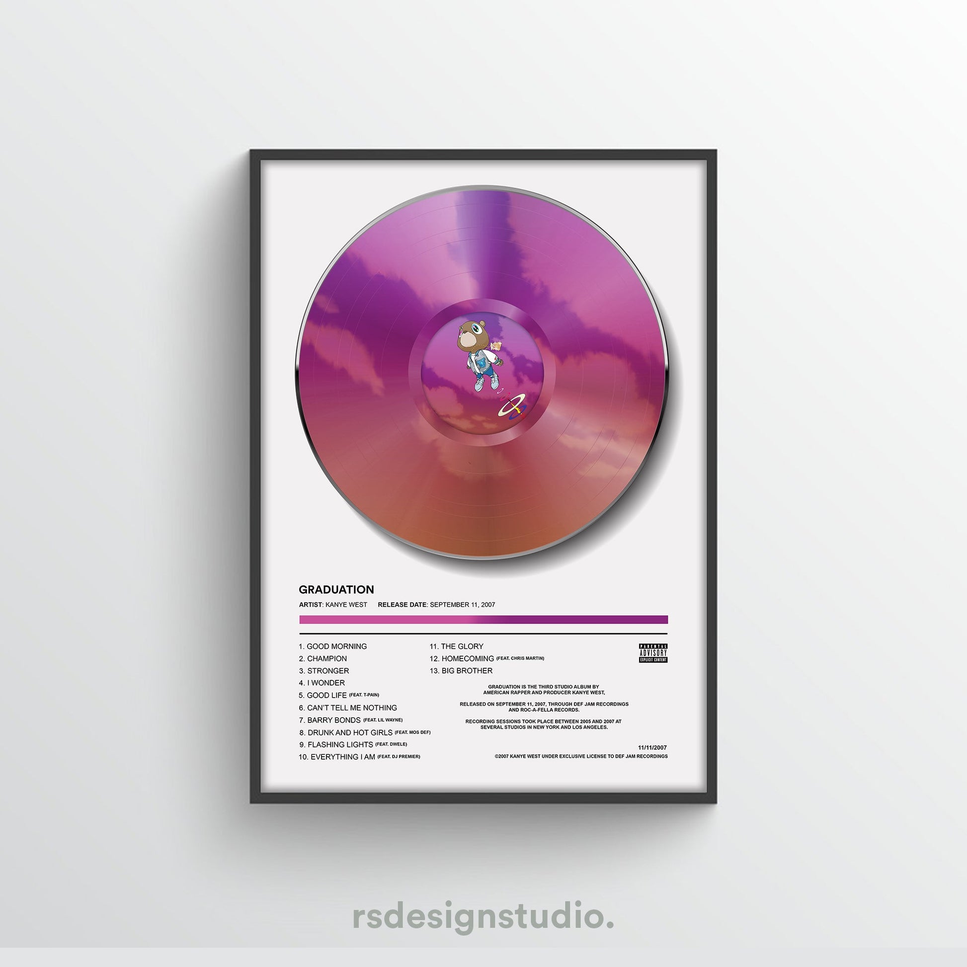 Kanye West Graduation Vinyl Poster - rsdesignstudio