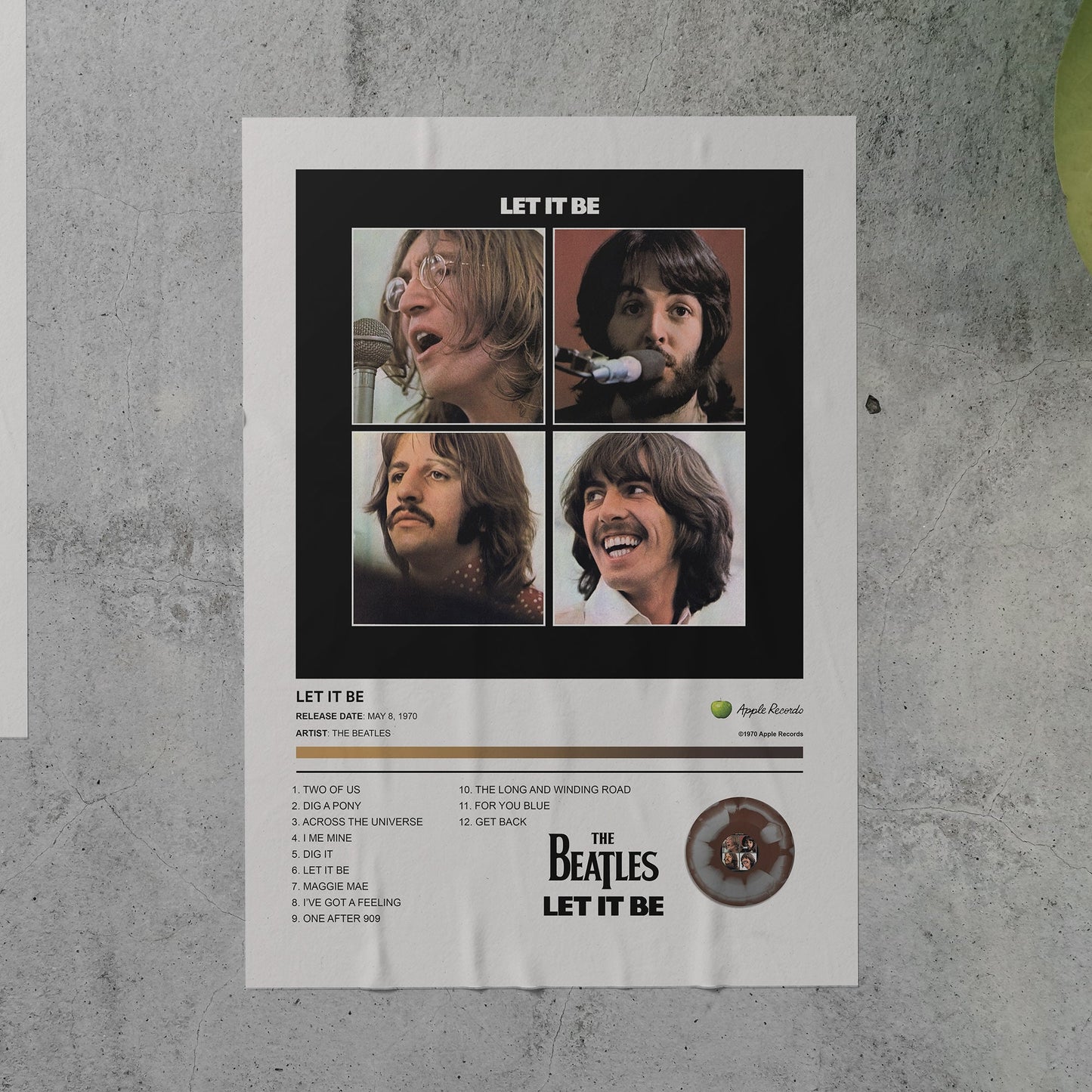 The Beatles LET IT BE Album Poster