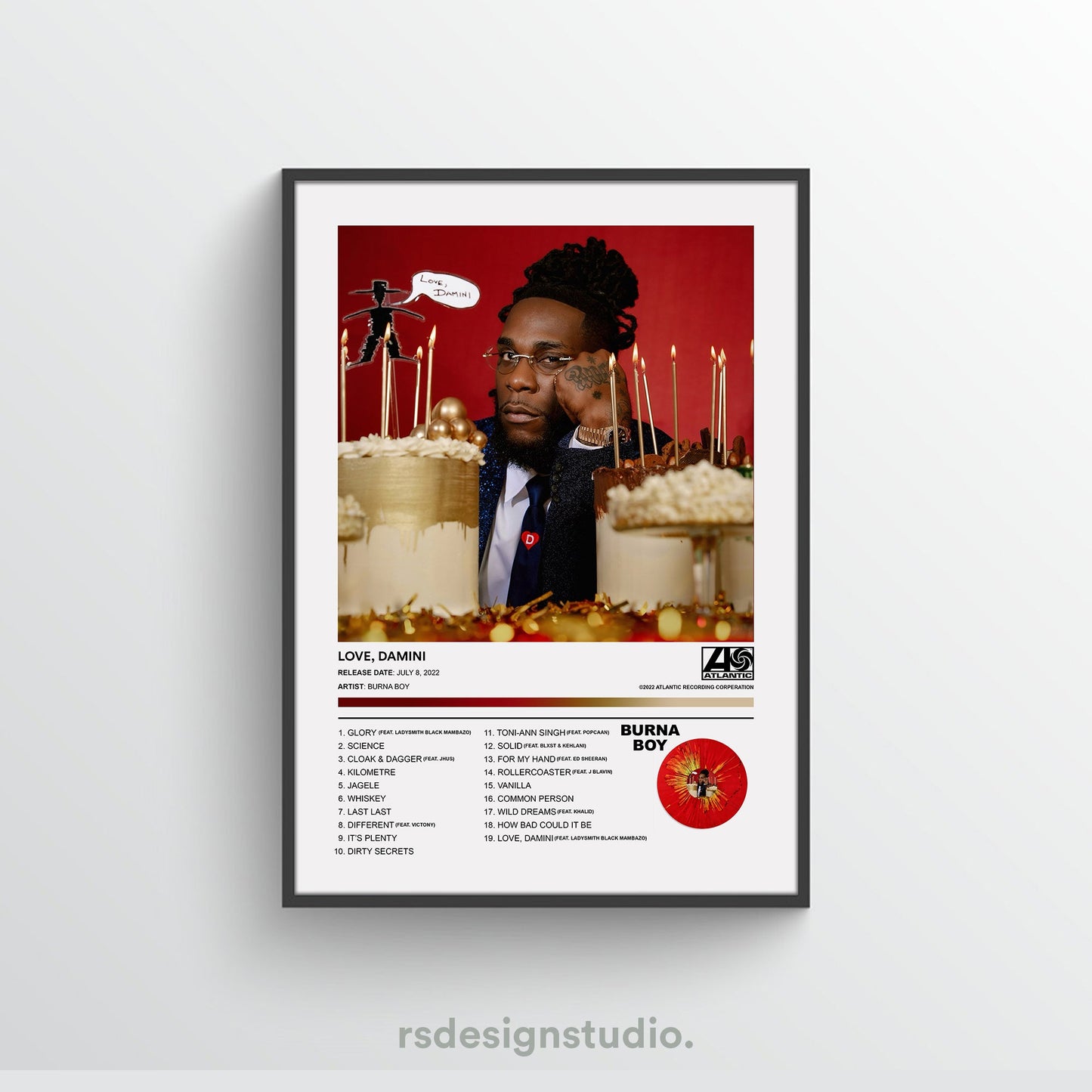 Burna Boy LOVE, DAMINI Album Poster