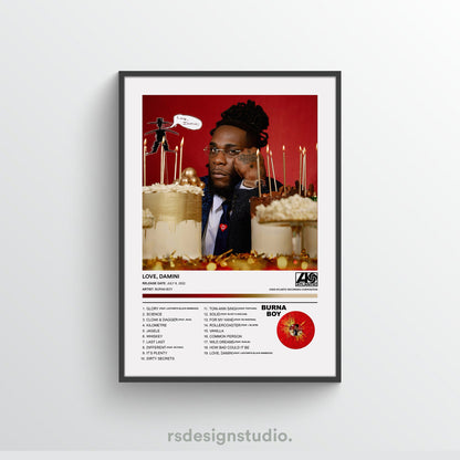 Burna Boy LOVE, DAMINI Album Poster