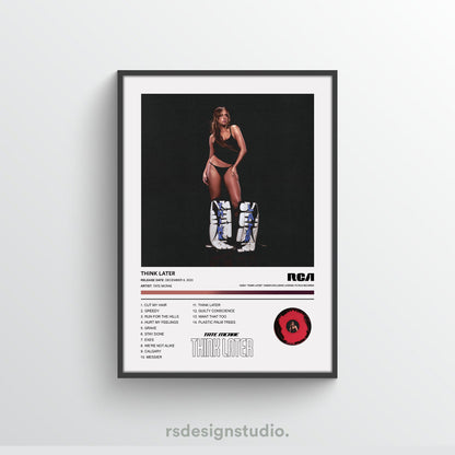 Tate Mcrae THINK LATER Album Poster