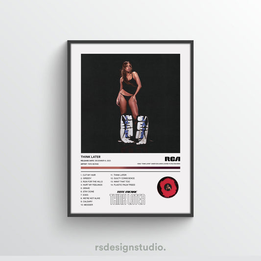 Tate Mcrae THINK LATER Album Poster