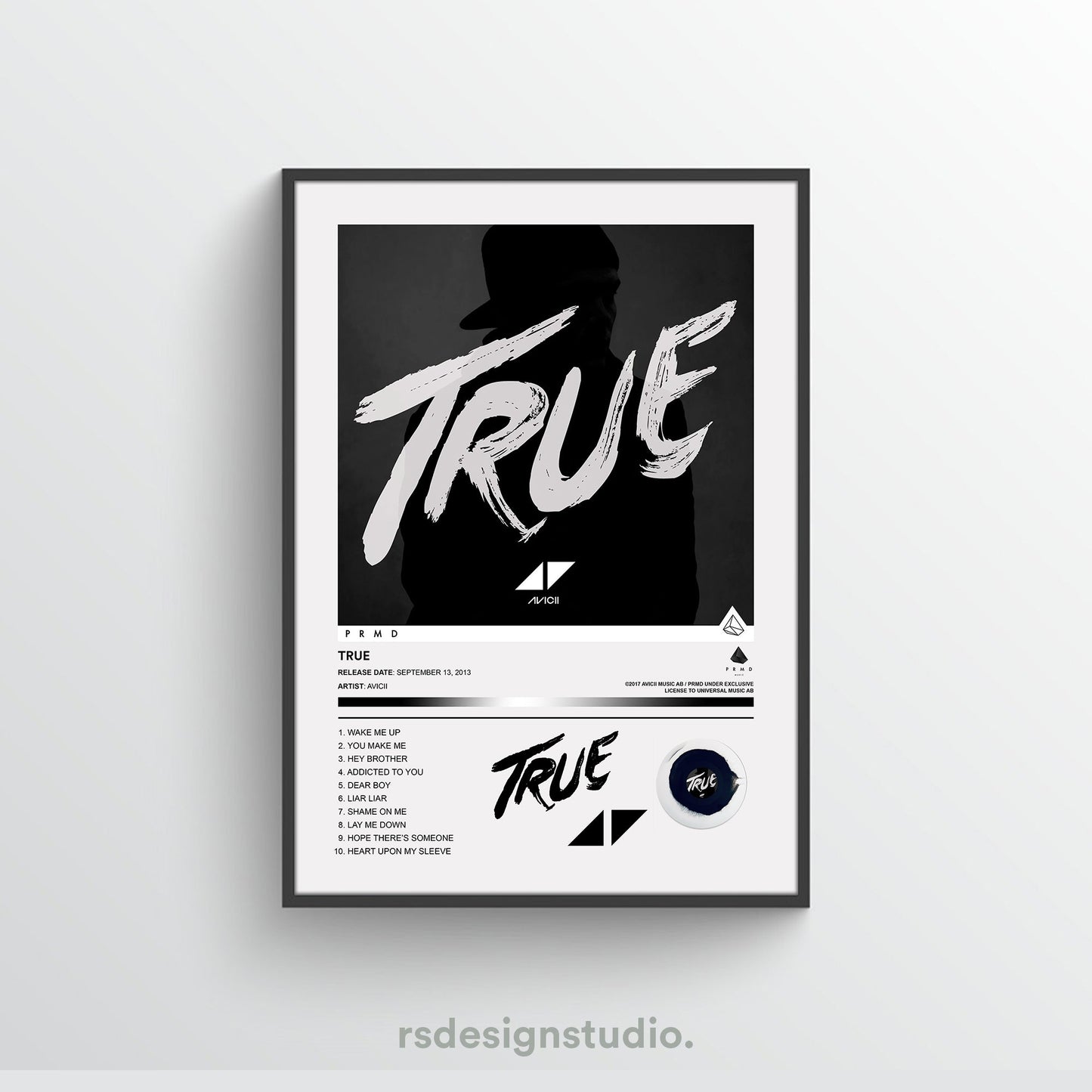 Avicii TRUE Album Poster