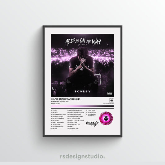 Scorey HELP IS ON THE WAY (DELUXE) Album Poster