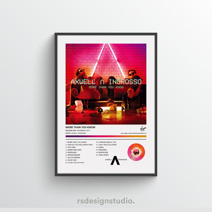 Axwell Ingrosso MORE THAN YOU KNOW Album Poster