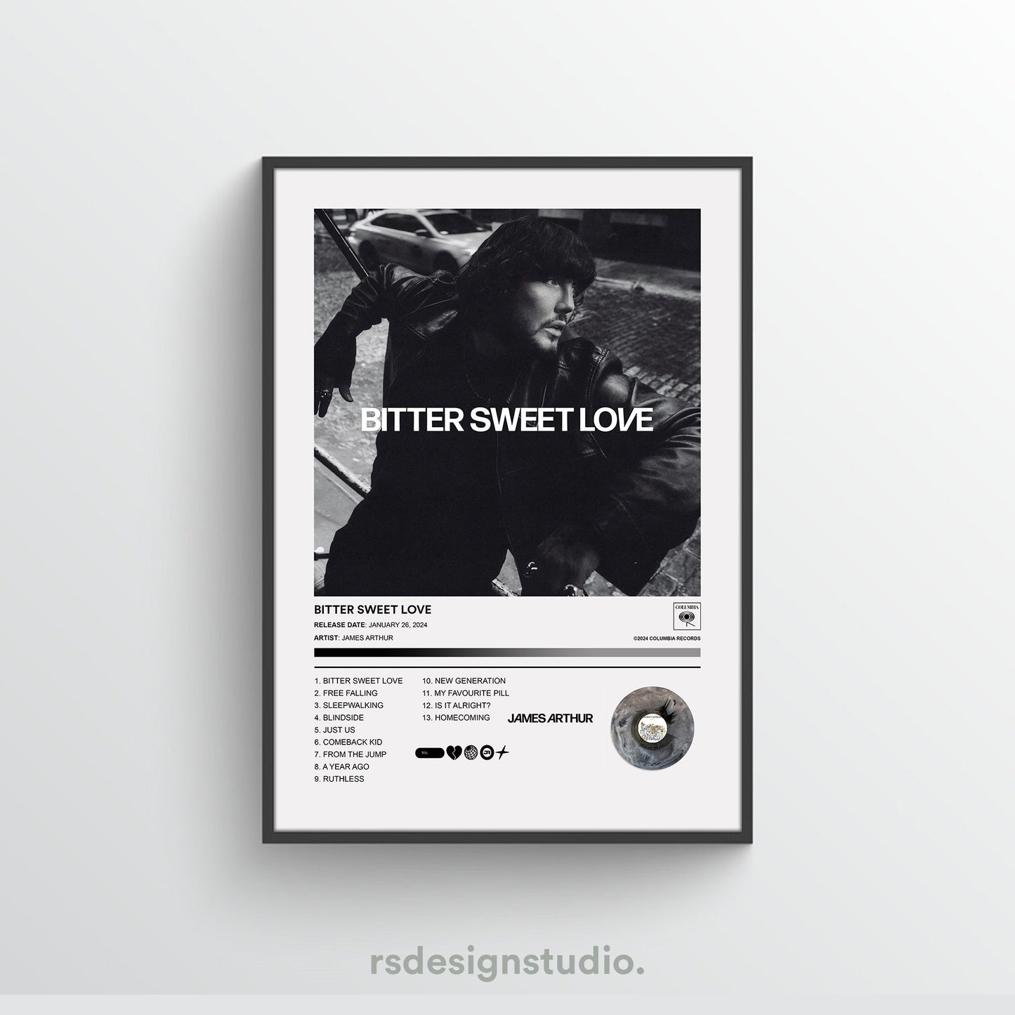 James Arthur BITTER SWEET LOVE Album Poster