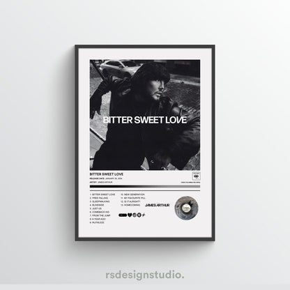 James Arthur BITTER SWEET LOVE Album Poster