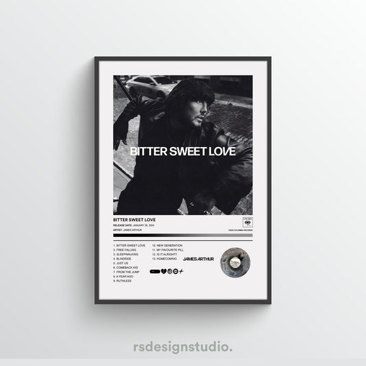 James Arthur BITTER SWEET LOVE Album Poster