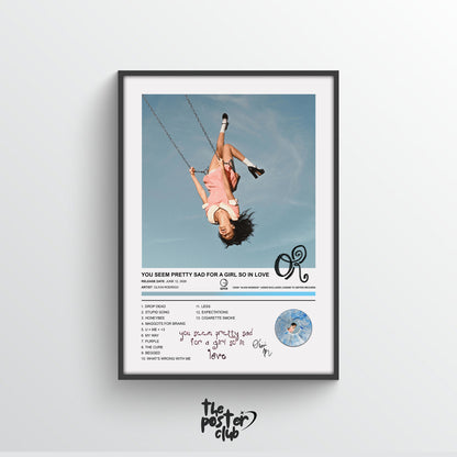Olivia Rodrigo YOU SEEM PRETTY SAD FOR A GIRL SO IN LOVE Album Poster