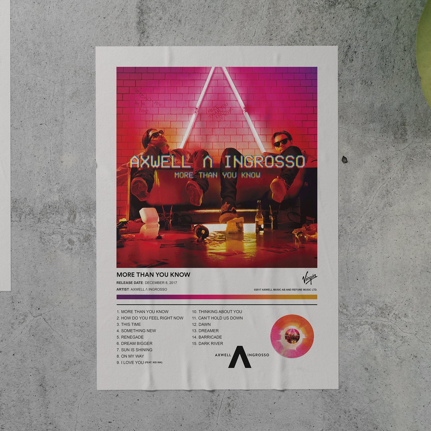 Axwell Ingrosso MORE THAN YOU KNOW Album Poster