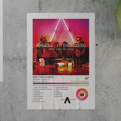 Axwell Ingrosso MORE THAN YOU KNOW Album Poster