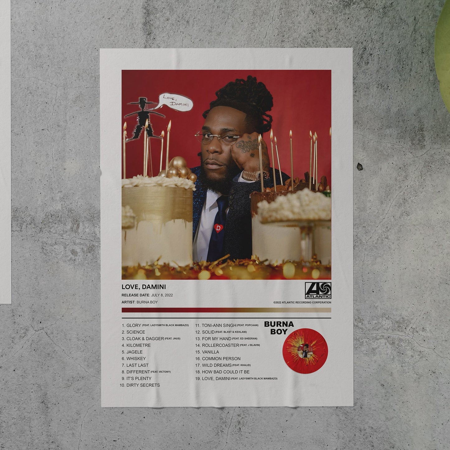 Burna Boy LOVE, DAMINI Album Poster