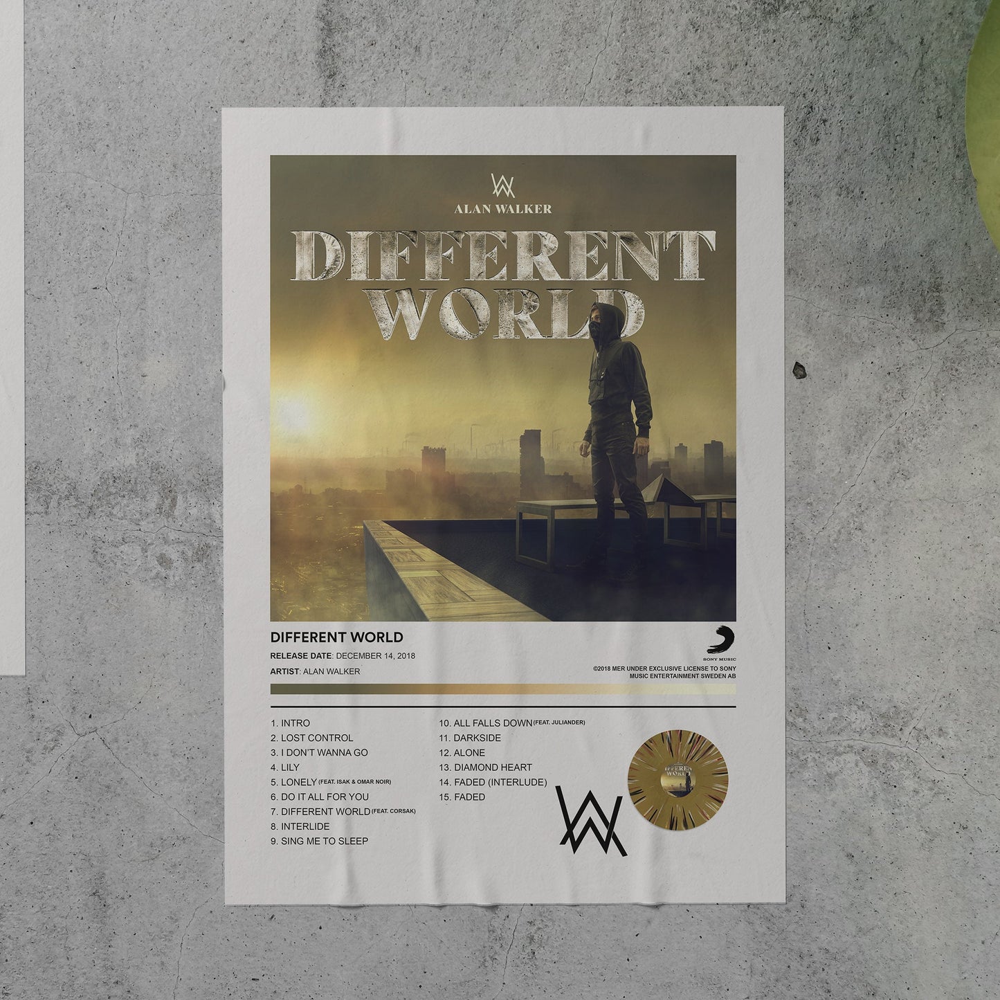 Alan Walker DIFFERENT WORLD Album Poster