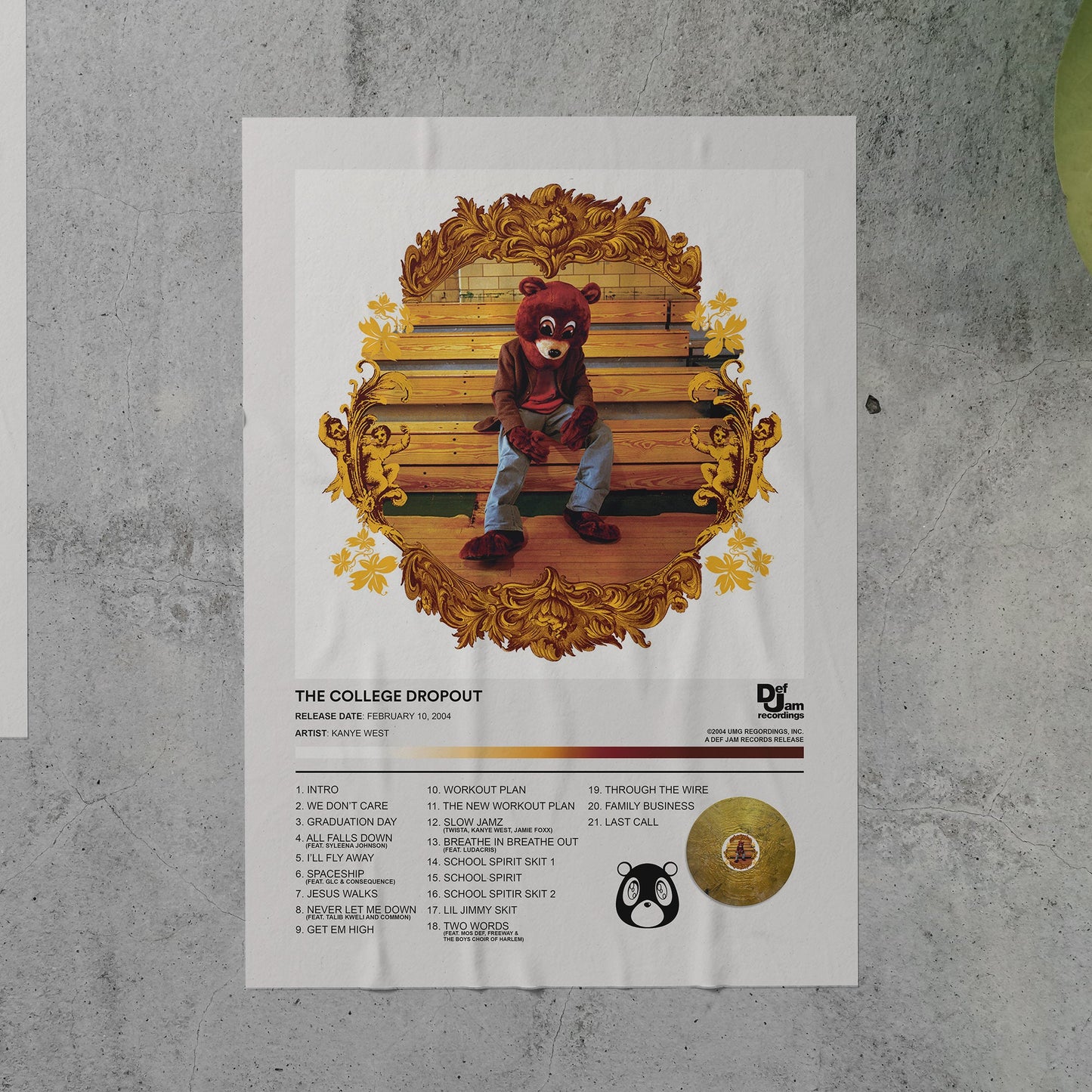 Kanye West THE COLLEGE DROPOUT Album Poster
