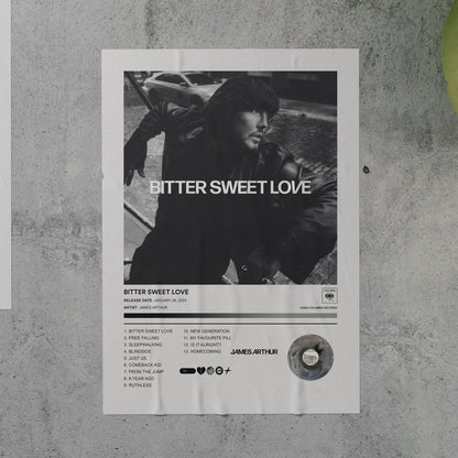 James Arthur BITTER SWEET LOVE Album Poster