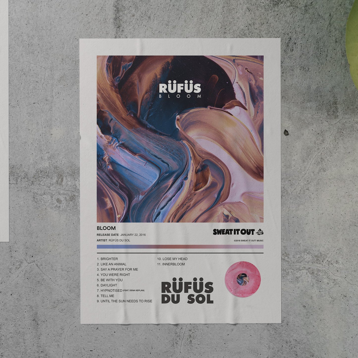 Rufus Du Sol BLOOM Album Poster