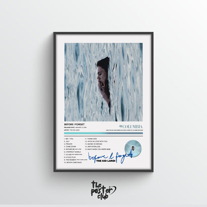 The Kid LAROI BEFORE I FORGET Album Poster