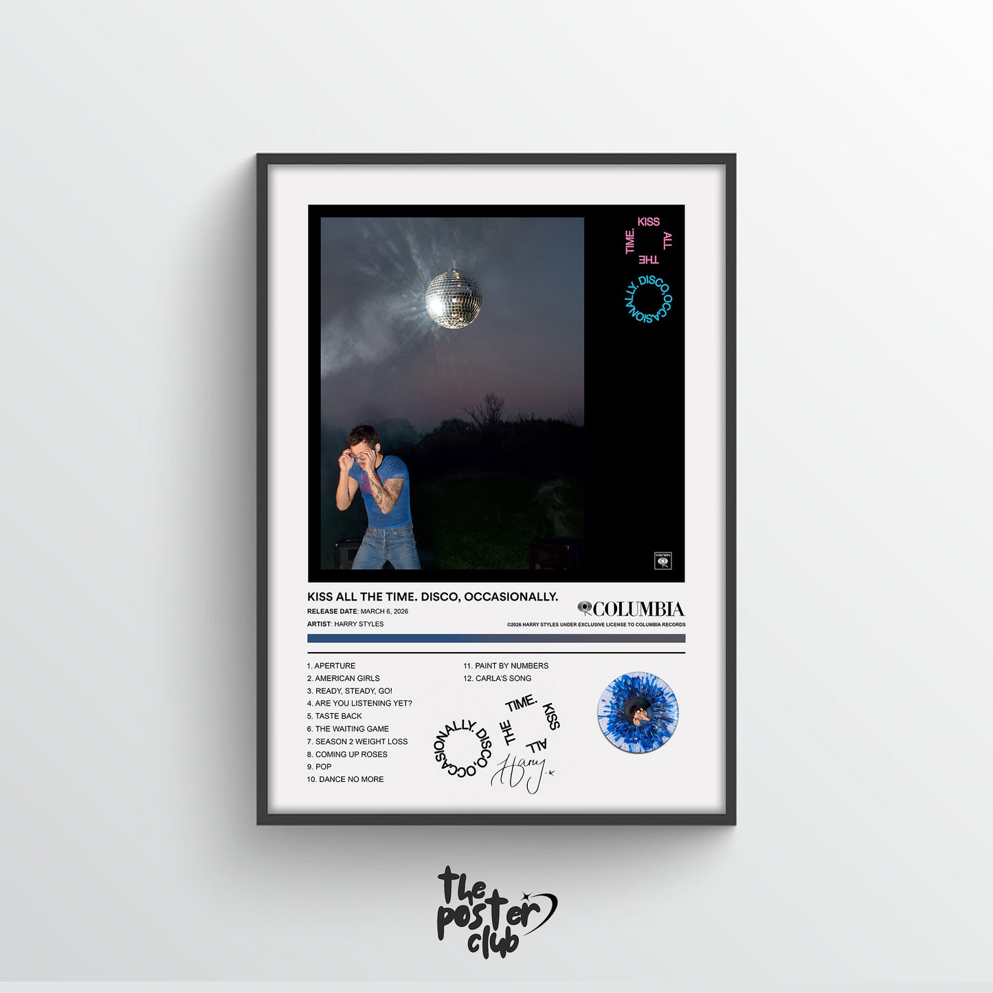 Harry Styles KISS ALL THE TIME DISCO OCCASIONALLY Album Poster