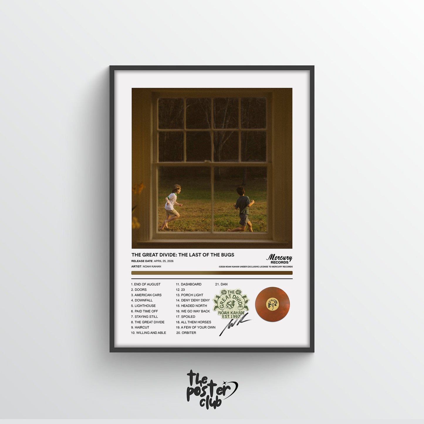 Noah Kahan THE GREAT DIVIDE: THE LAST OF THE BUGS Album Poster