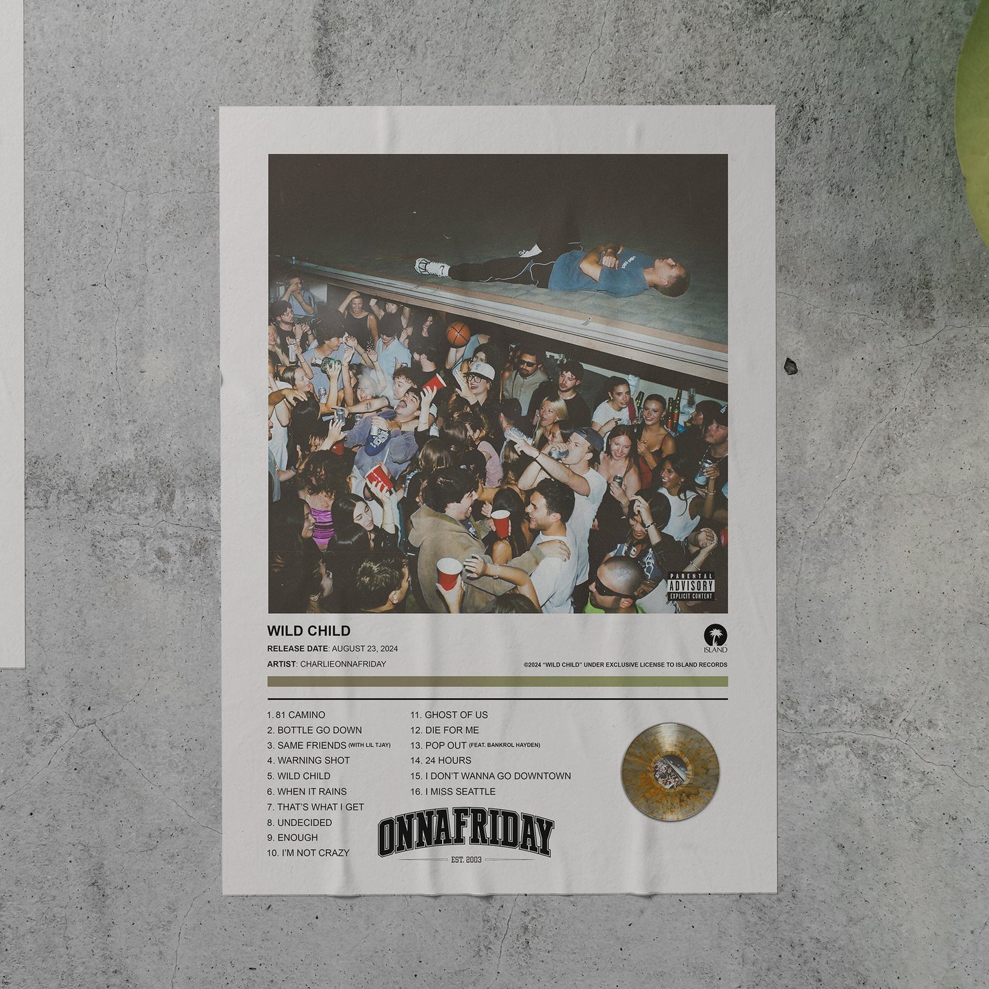 Charlieonnafriday WILD CHILD Album Poster