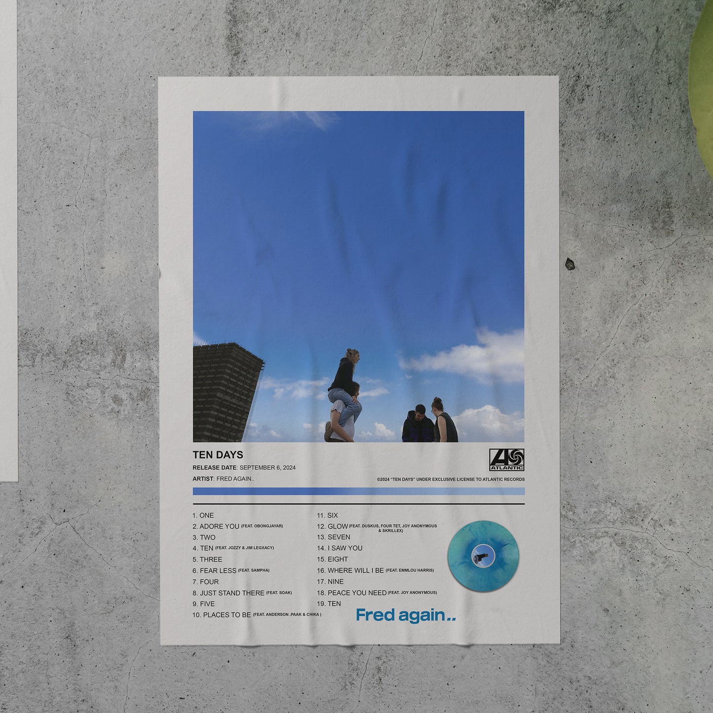 Fred Again TEN DAYS Album Poster