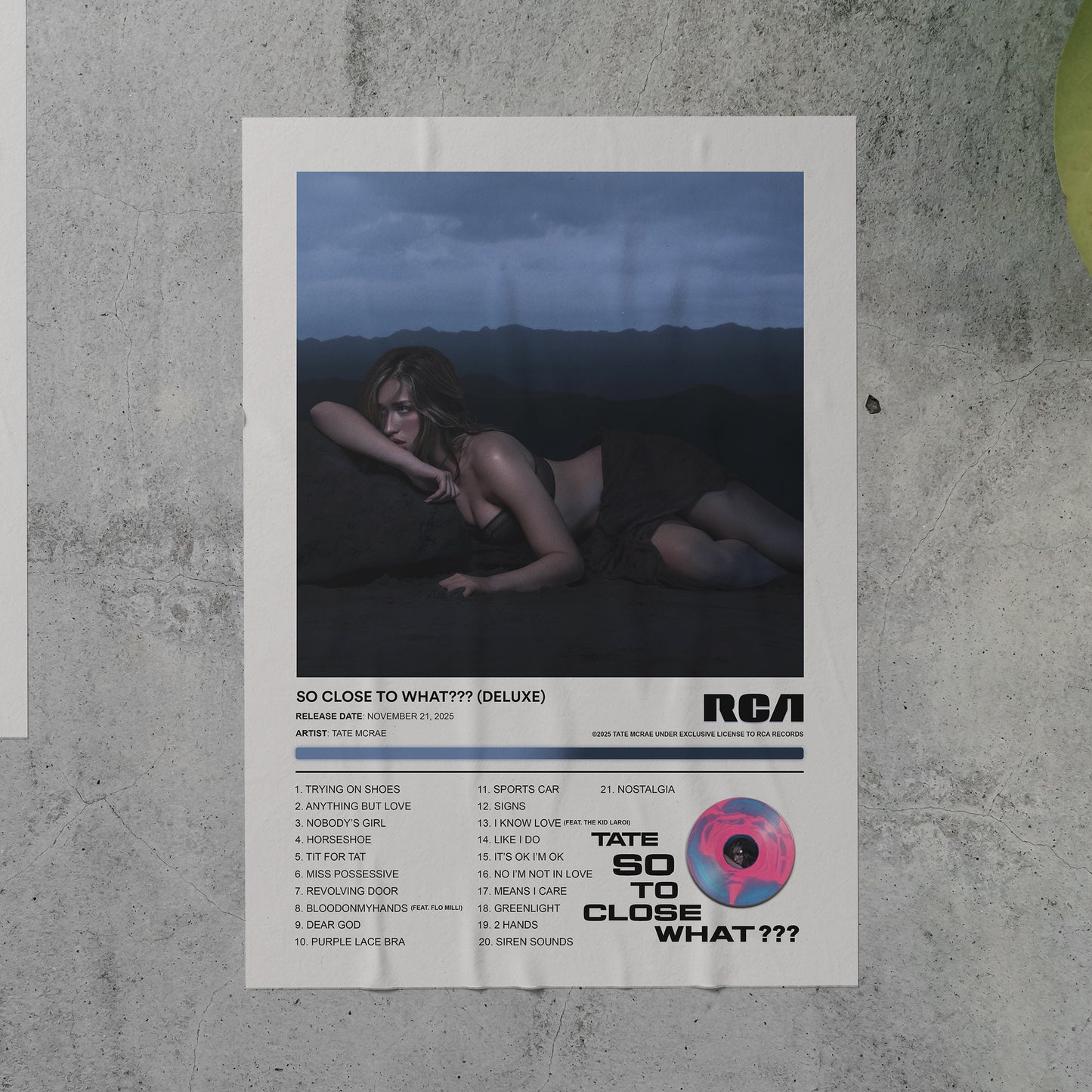 Tate McRae SO CLOSE TO WHAT??? (DELUXE) Album Poster