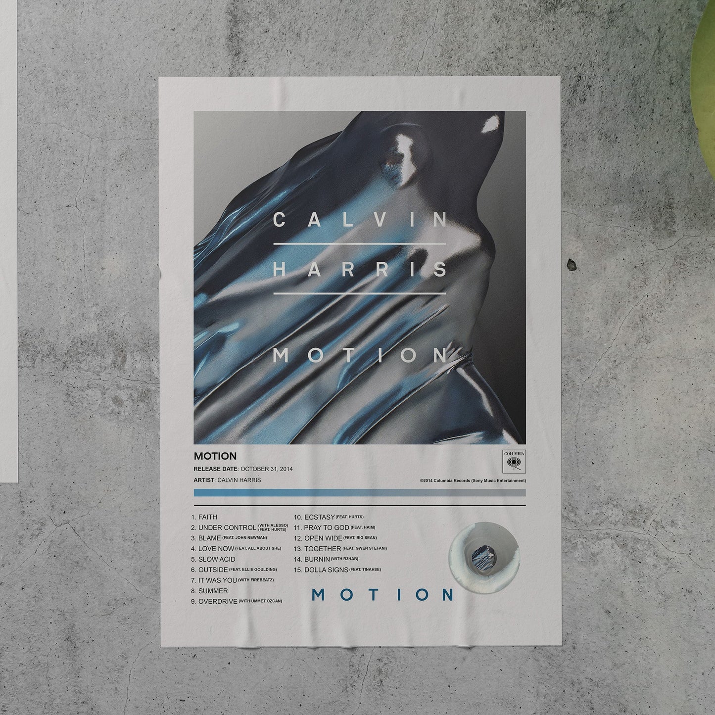 Calvin Harris MOTION Album Poster