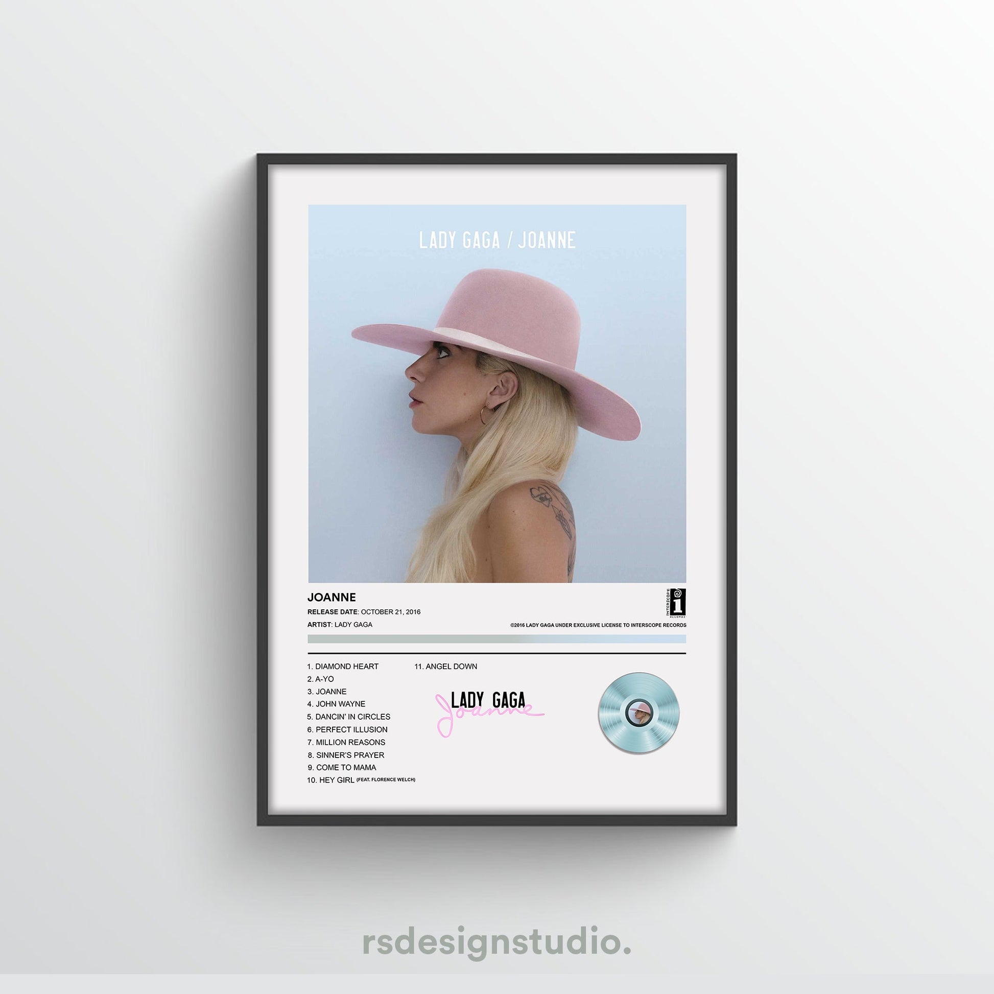 Lady Gaga Joanne Album Poster - rsdesignstudio