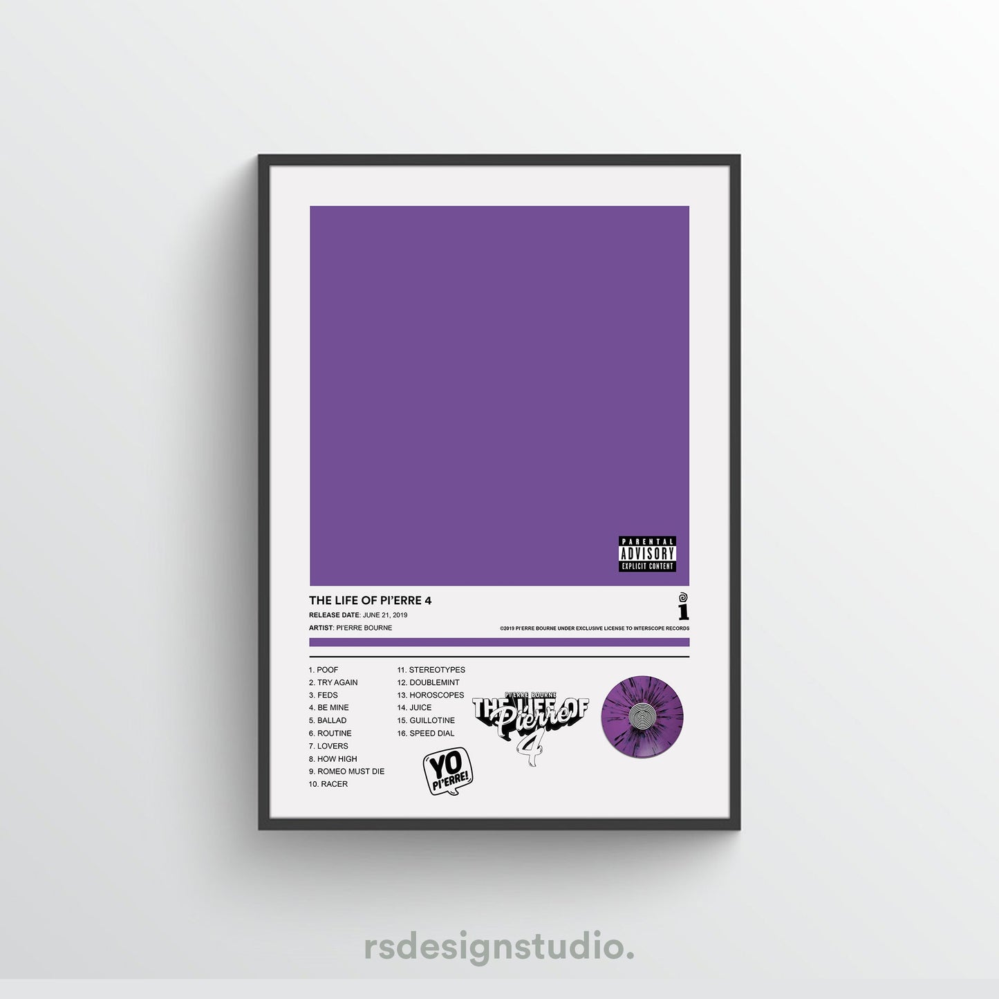 Pi'erre Bourne THE LIFE OF PI'ERRE 4 Album Poster