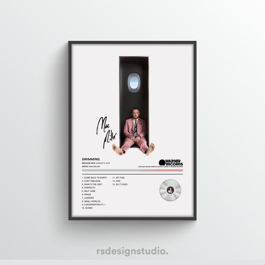 Mac Miller Swimming Album Poster - rsdesignstudio
