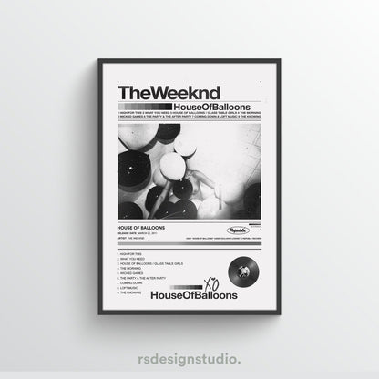 The Weeknd HOUSE OF BALLOONS Album Poster