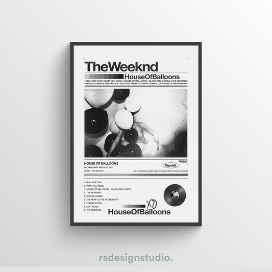 The Weeknd HOUSE OF BALLOONS Album Poster