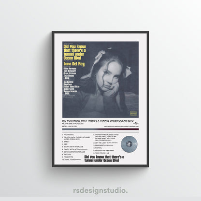 Lana Del Rey DID YOU KNOW THAT THERE'S A TUNNEL UNDER OCEAN BLVD Album Poster