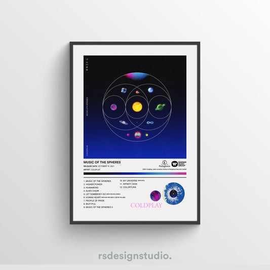 Coldplay MUSIC OF THE SPHERES Album Poster