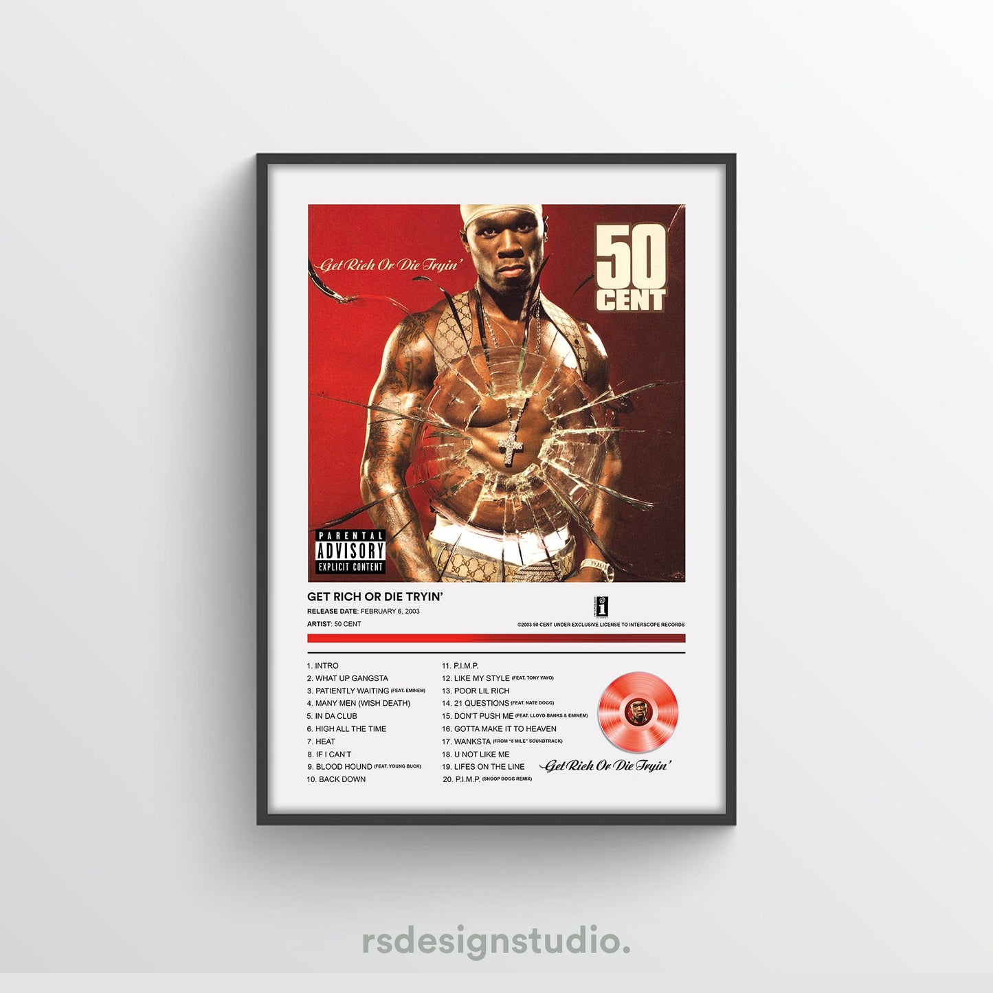 50 Cent Get Rich Or Die Tryin' Album Poster