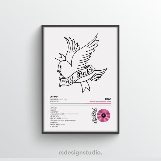 Lil Peep Crybaby Album Poster - rsdesignstudio