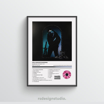 Post Malone Hollywood's Bleeding Album Poster - rsdesignstudio