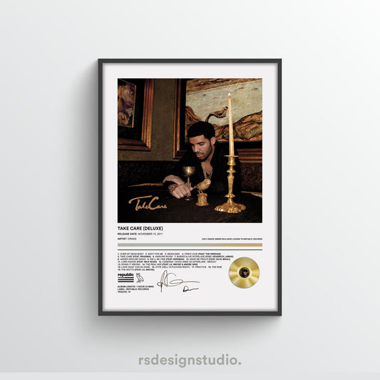 Drake Take Care (Deluxe) Album Poster - rsdesignstudio