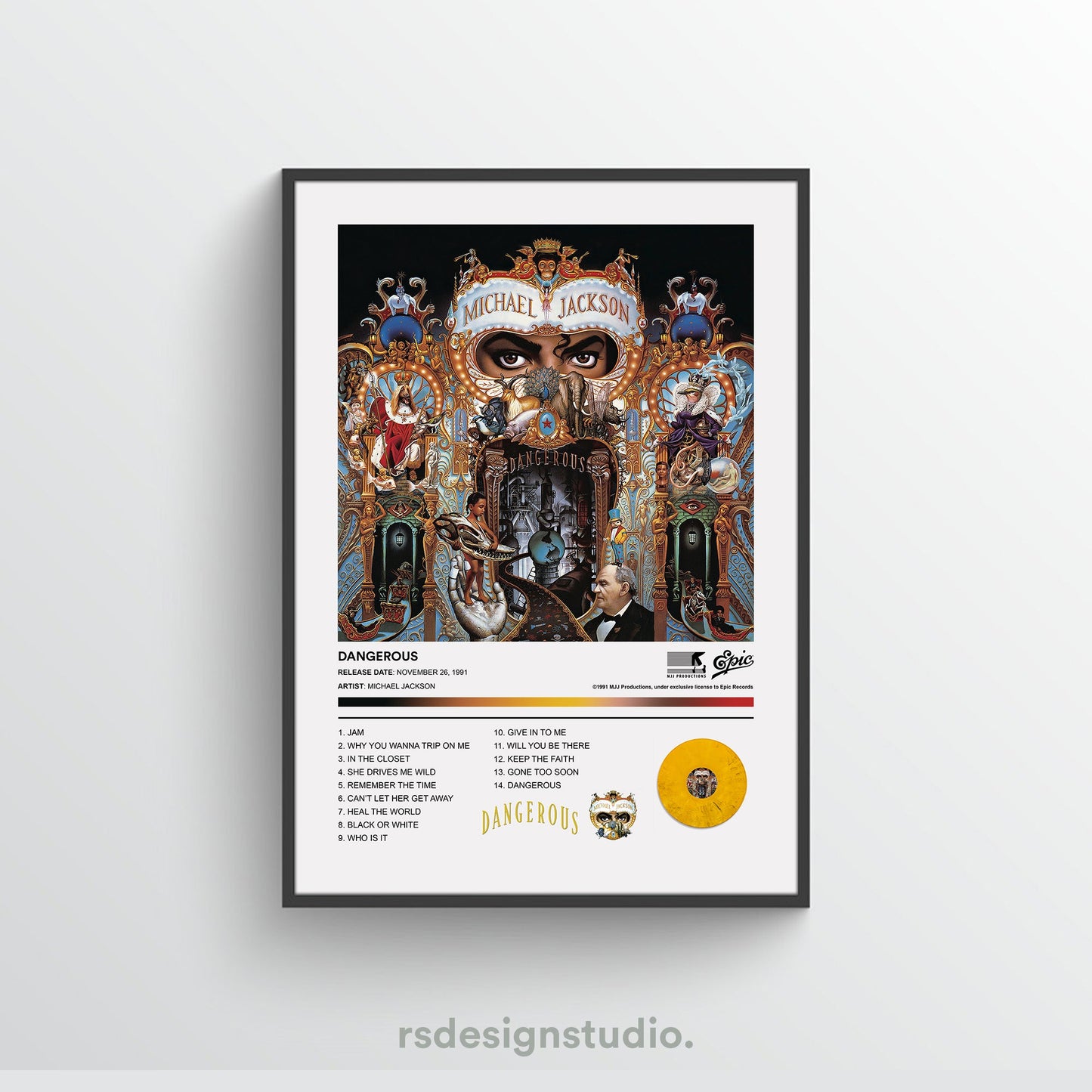 Michael Jackson DANGEROUS Album Poster