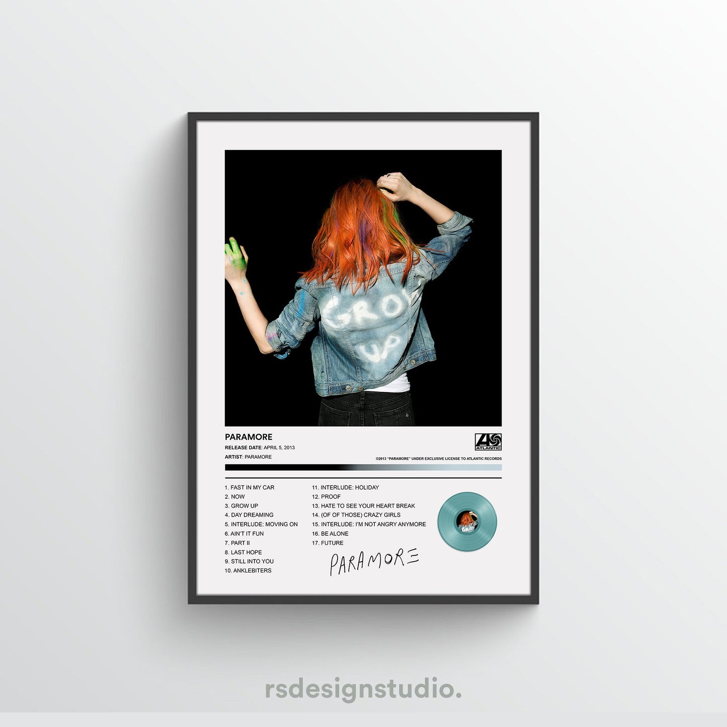 Paramore PARAMORE Album Poster