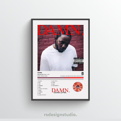 Kendrick Lamar DAMN. Album Poster - rsdesignstudio