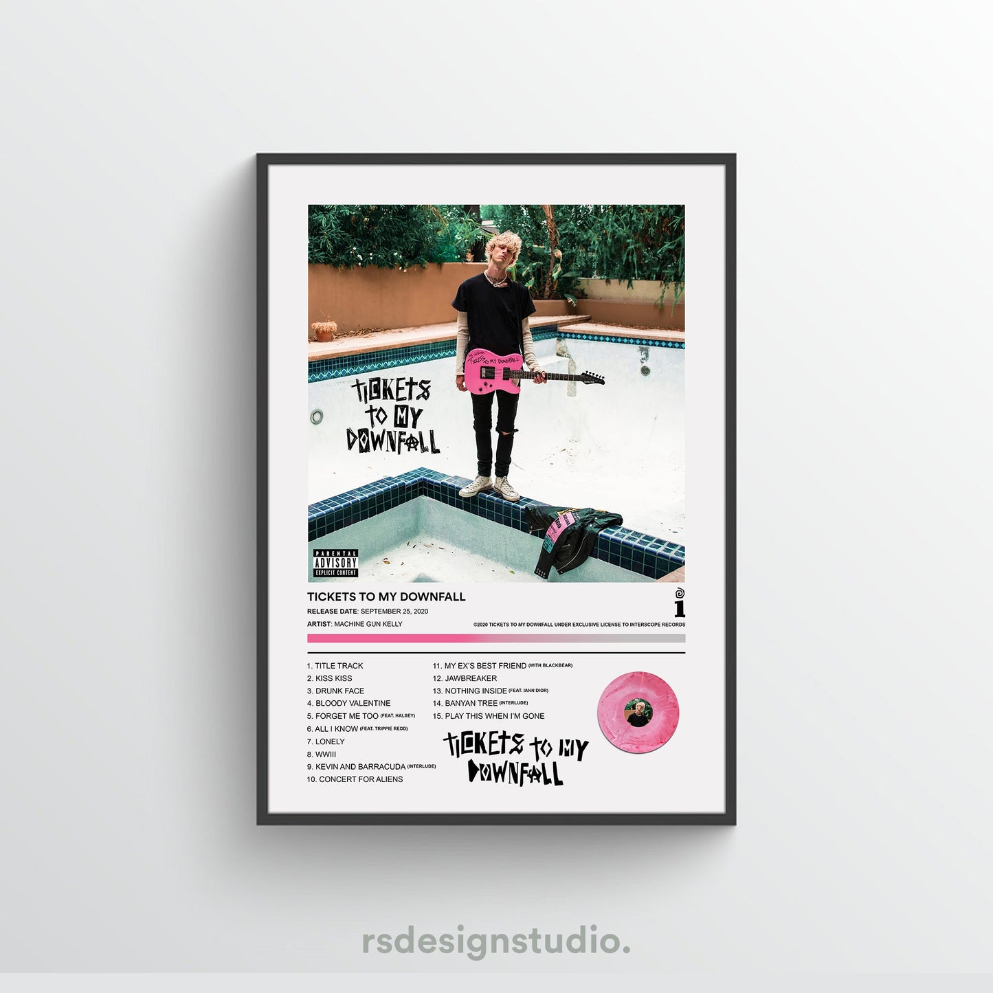 Machine Gun Kelly TICKETS TO MY DOWNFALL Album Poster