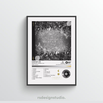 Coldplay EVERYDAY LIFE Album Poster