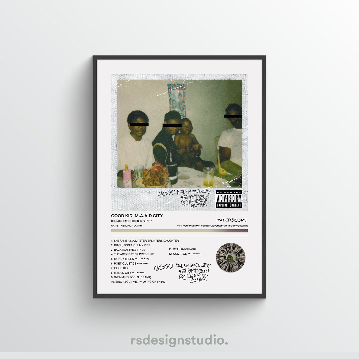 Kendrick Lamar GOOD KID, M.A.A.D CITY Album Poster