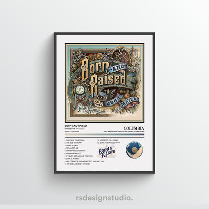 John Mayer BORN AND RAISED Album Poster